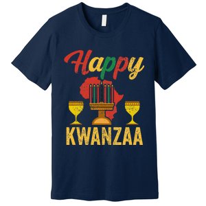 Happy Kwanzaa Kinara Candles Principles African American Premium T-Shirt