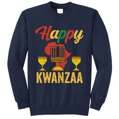 Happy Kwanzaa Kinara Candles Principles African American Tall Sweatshirt