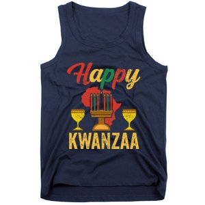 Happy Kwanzaa Kinara Candles Principles African American Tank Top