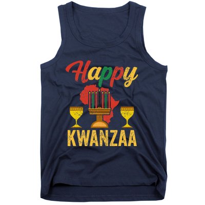 Happy Kwanzaa Kinara Candles Principles African American Tank Top