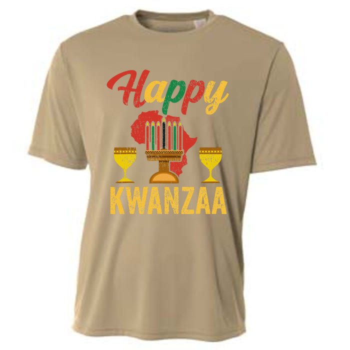 Happy Kwanzaa Kinara Candles Principles African American Cooling Performance Crew T-Shirt