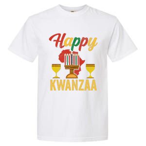 Happy Kwanzaa Kinara Candles Principles African American Garment-Dyed Heavyweight T-Shirt