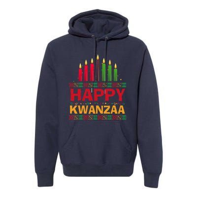 Happy Kwanzaa Kinara Seven Candles African American Holiday Premium Hoodie