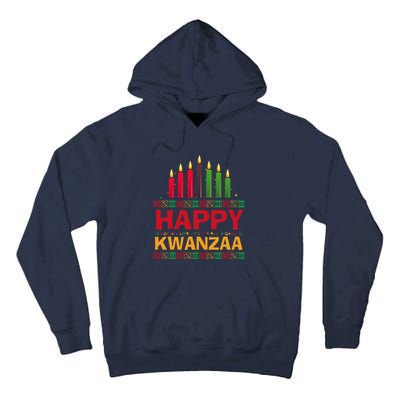 Happy Kwanzaa Kinara Seven Candles African American Holiday Tall Hoodie