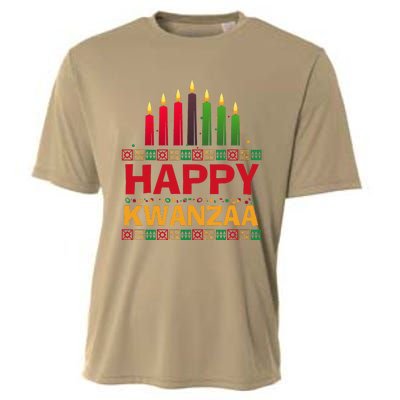 Happy Kwanzaa Kinara Seven Candles African American Holiday Cooling Performance Crew T-Shirt