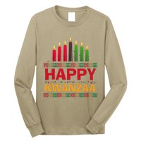 Happy Kwanzaa Kinara Seven Candles African American Holiday Long Sleeve Shirt