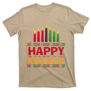 Happy Kwanzaa Kinara Seven Candles African American Holiday T-Shirt