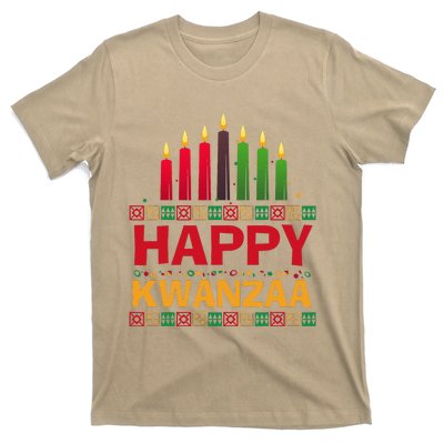 Happy Kwanzaa Kinara Seven Candles African American Holiday T-Shirt