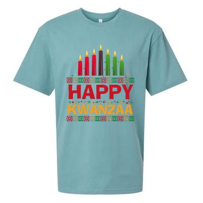 Happy Kwanzaa Kinara Seven Candles African American Holiday Sueded Cloud Jersey T-Shirt