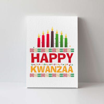 Happy Kwanzaa Kinara Seven Candles African American Holiday Canvas