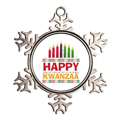 Happy Kwanzaa Kinara Seven Candles African American Holiday Metallic Star Ornament