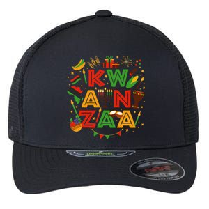 Happy Kwanzaa Kinara Candles African American Holiday Flexfit Unipanel Trucker Cap