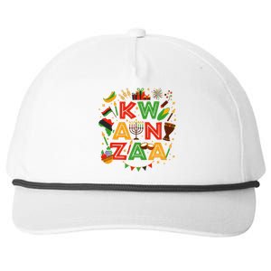 Happy Kwanzaa Kinara Candles African American Holiday Snapback Five-Panel Rope Hat