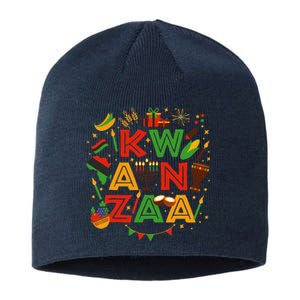 Happy Kwanzaa Kinara Candles African American Holiday Sustainable Beanie