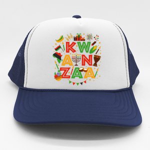 Happy Kwanzaa Kinara Candles African American Holiday Trucker Hat