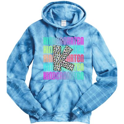 Hello Kindergarten Leopard Back To School Teacher Student Tie Dye Hoodie