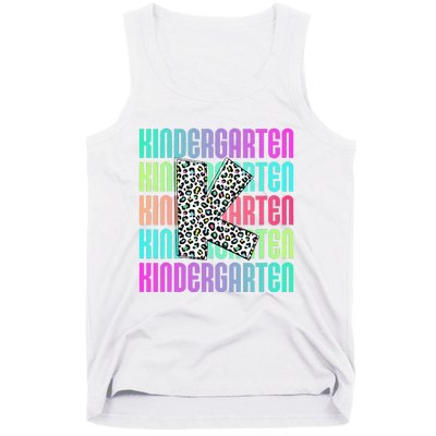 Hello Kindergarten Leopard Back To School Teacher Student Tank Top