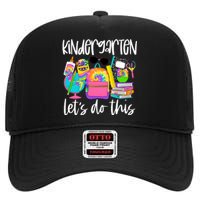 Hello Kindergarten Lets Do This Back To School Tie Dye High Crown Mesh Back Trucker Hat