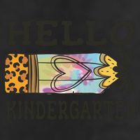 Hello Kindergarten Leopard Tie Dye Pencil 7 Panel Mesh Trucker Snapback Hat