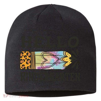 Hello Kindergarten Leopard Tie Dye Pencil Sustainable Beanie