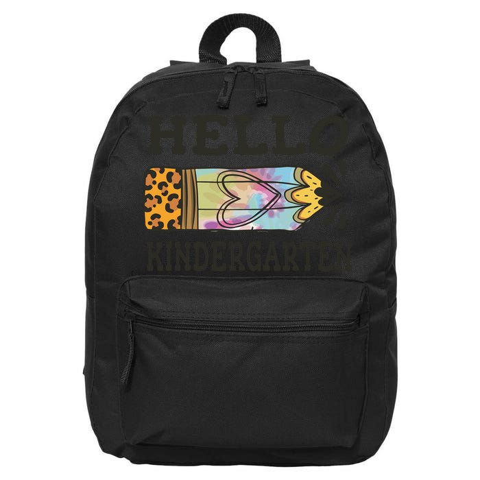 Hello Kindergarten Leopard Tie Dye Pencil 16 in Basic Backpack