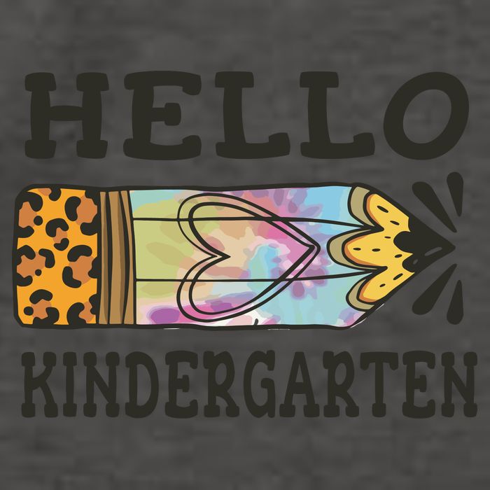 Hello Kindergarten Leopard Tie Dye Pencil Vector Backpack