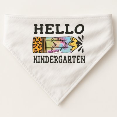 Hello Kindergarten Leopard Tie Dye Pencil USA-Made Doggie Bandana