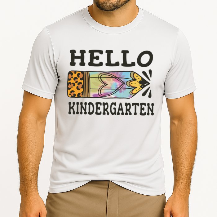 Hello Kindergarten Leopard Tie Dye Pencil Cooling Performance Crew T-Shirt
