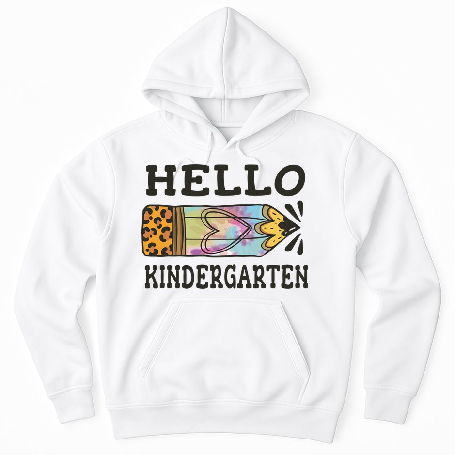 Hello Kindergarten Leopard Tie Dye Pencil Hoodie