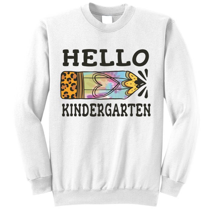 Hello Kindergarten Leopard Tie Dye Pencil Sweatshirt