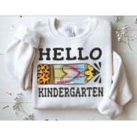 Hello Kindergarten Leopard Tie Dye Pencil Sweatshirt