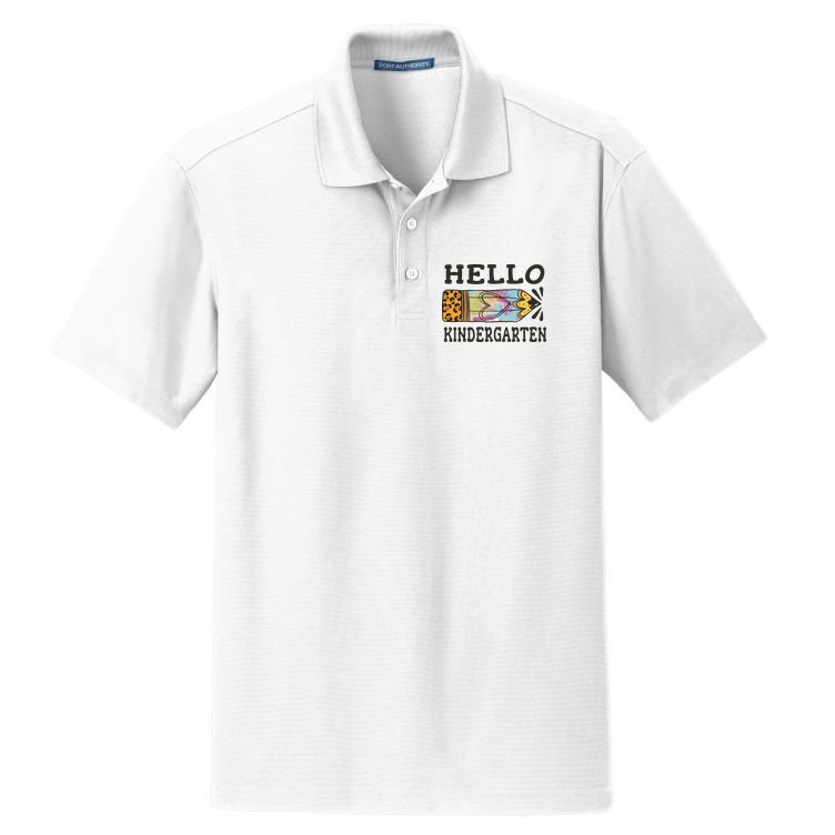 Hello Kindergarten Leopard Tie Dye Pencil Dry Zone Grid Polo