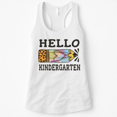 Hello Kindergarten Leopard Tie Dye Pencil Womens Tank Top