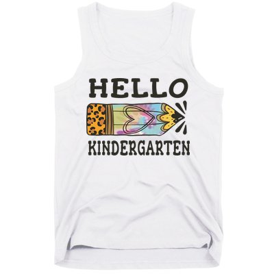 Hello Kindergarten Leopard Tie Dye Pencil Tank Top