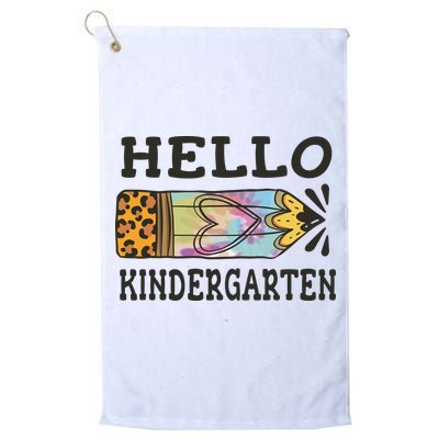 Hello Kindergarten Leopard Tie Dye Pencil Golf Towel