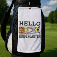 Hello Kindergarten Leopard Tie Dye Pencil Golf Towel