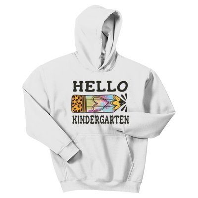 Hello Kindergarten Leopard Tie Dye Pencil Kids Hoodie