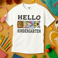 Hello Kindergarten Leopard Tie Dye Pencil Kids T-Shirt