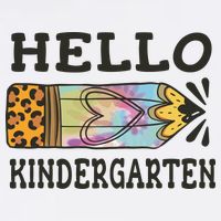 Hello Kindergarten Leopard Tie Dye Pencil Kids T-Shirt