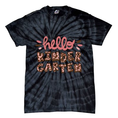 Hello Kindergarten Leopard Cute Tie-Dye T-Shirt