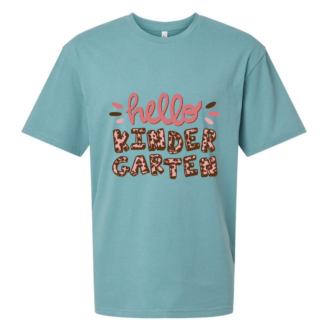 Hello Kindergarten Leopard Cute Sueded Cloud Jersey T-Shirt