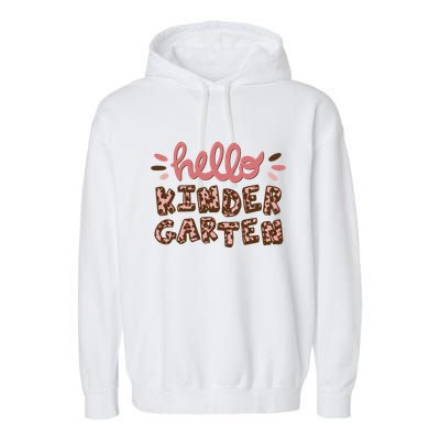 Hello Kindergarten Leopard Cute Garment-Dyed Fleece Hoodie