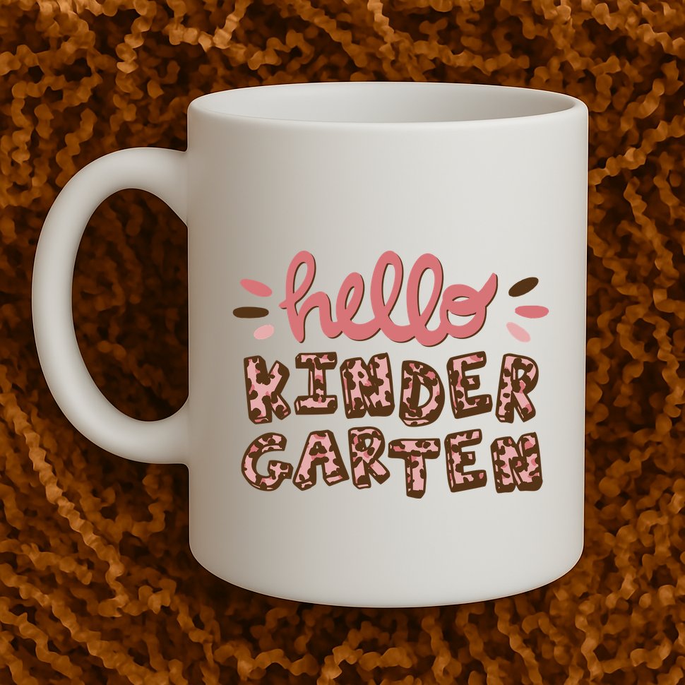 Hello Kindergarten Leopard Cute Mug
