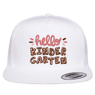 Hello Kindergarten Leopard Cute Flat Bill Trucker Hat