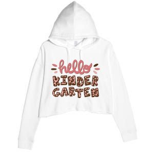 Hello Kindergarten Leopard Cute Crop Fleece Hoodie