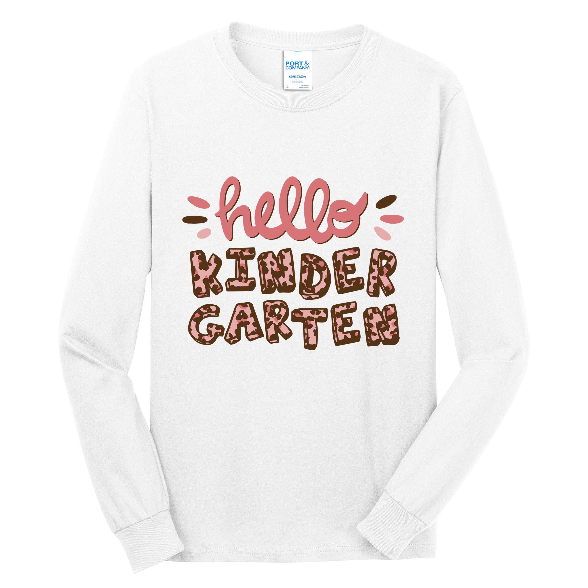 Hello Kindergarten Leopard Cute Tall Long Sleeve T-Shirt