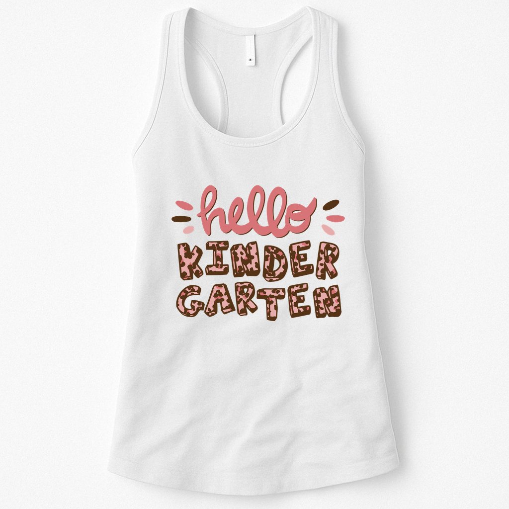 Hello Kindergarten Leopard Cute Womens Tank Top