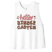 Hello Kindergarten Leopard Cute Women's Racerback Cropped Tank