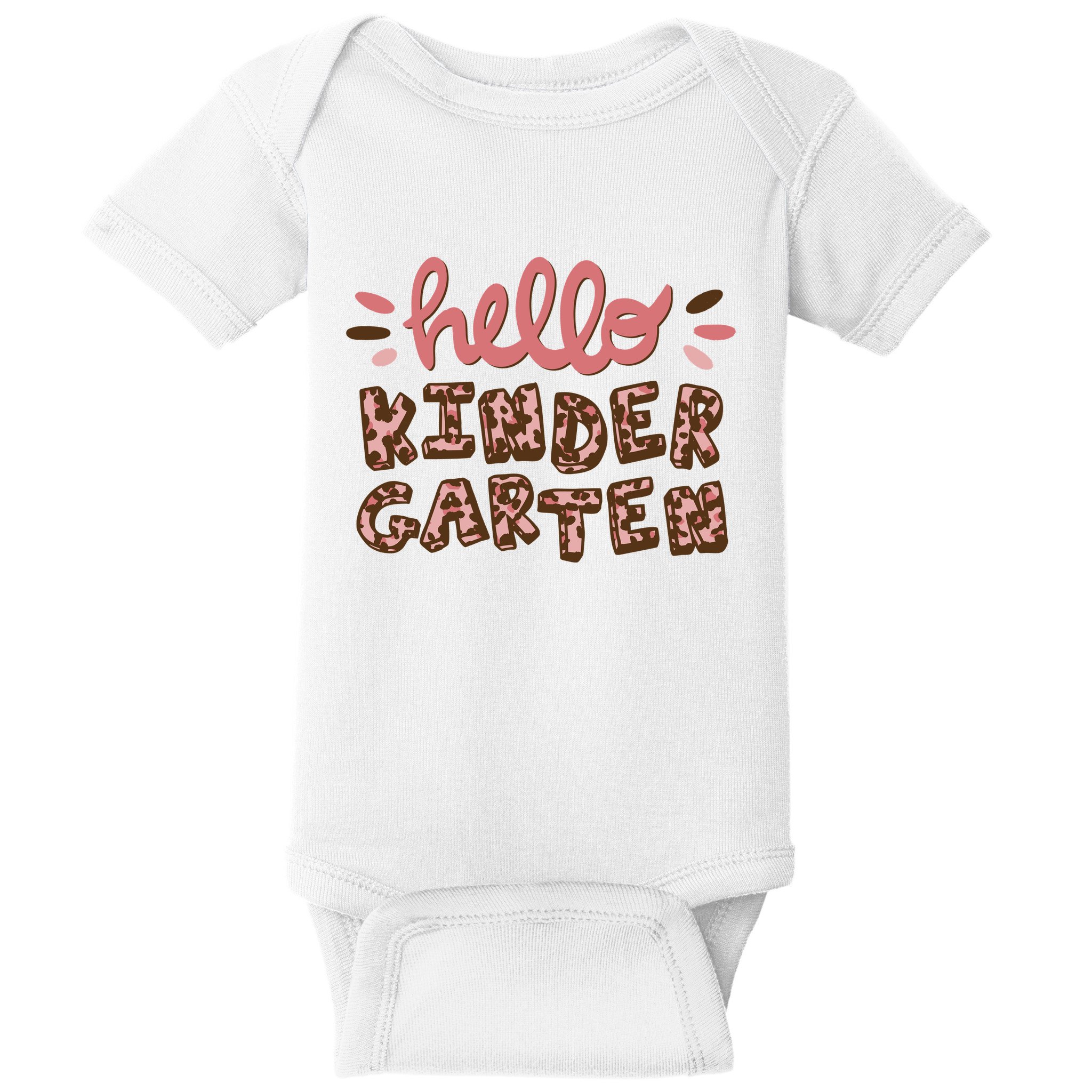 Hello Kindergarten Leopard Cute Baby Bodysuit