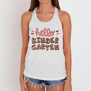 Hello Kindergarten Leopard Cute Women's Knotted Racerback Tank